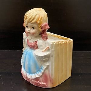 Vintage E.O. Brody Co. Little Miss Muffet Ceramic Planter